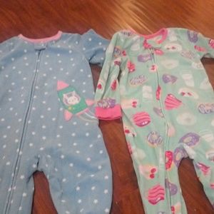 Carters 2t, and 24 month fleece onsies